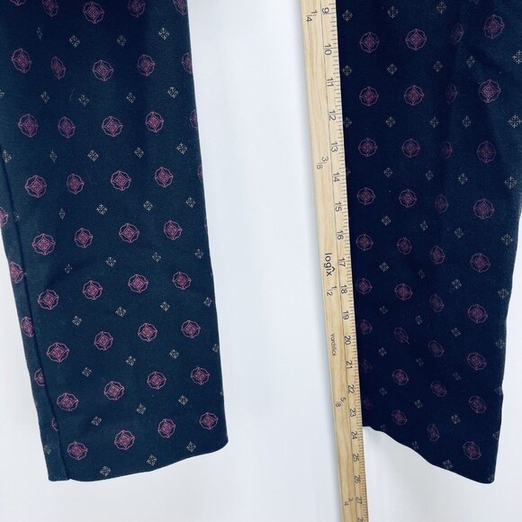 LIZ CLAIBORNE Pants Size 8 Women’s Career Emma Classic Patterned Crop Black - Picture 4 of 10